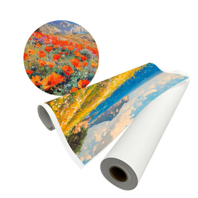 300gm Poly Cotton Canvas Roll สําหรับเครื่องพิมพ์ขนาดใหญ่และการวาดภาพด้านผนัง