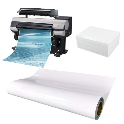 90gsm Inkjet Printing Sticker กระดาษหน้าเคลือบกระจ่างใส สําหรับวัสดุการติดป้าย