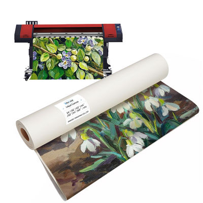 ใหม่การมาถึงเม็ดสีย้อมหมึก 360GSM MATTE MATTE INKJET POLYCOTTON CANVAS ROLL