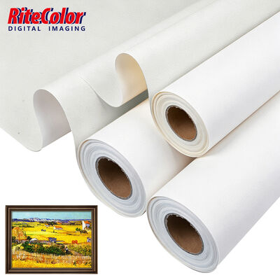380gm Matte Surface Waterproof Inkjet Cotton Canvas สําหรับการพิมพ์ขนาดใหญ่
