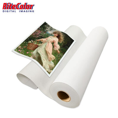 380gsm Matte PolyCotton Canvas Roll สําหรับการพิมพ์ UV ด้วยพื้นผิวแมทและความเข้ากันได้ในแบบ Wide Format Inkjet