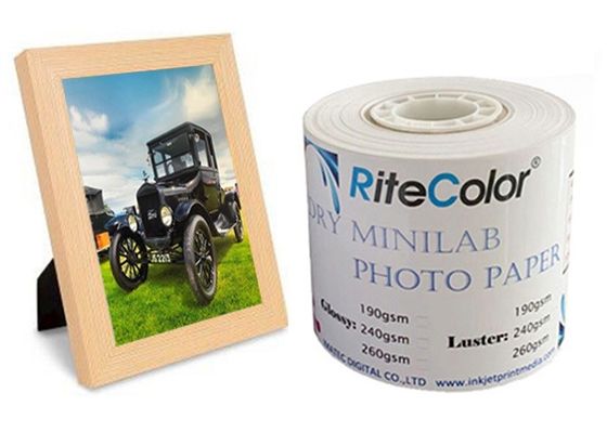 อิงค์เจ็ทดิจิตอล RC Dry Minilab Photo Paper Luster 240gsm 4 '' 5 '' 6 '' 8 '' 10 '' 12 '' ม้วน