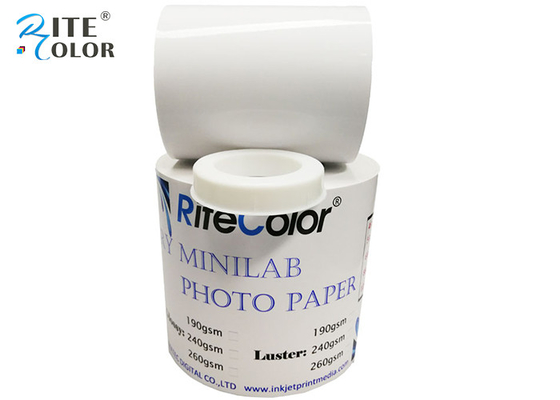 Dry Lab Minilab RC กระดาษภาพถ่ายเคลือบเงากันน้ำ 260 แกรม 6 นิ้ว X 65 M